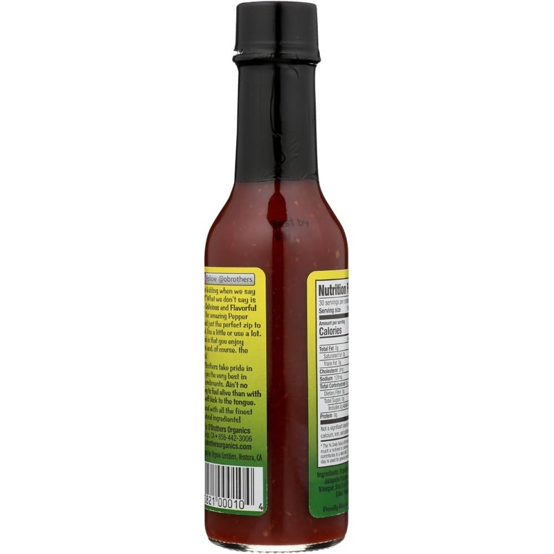 O BROTHERS Organic Jalapeno Pepper Sauce, 5 OZ
