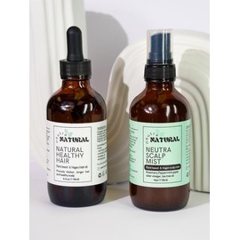 NEUTRA NATURAL Natural Hair Growth & Dandruff scalp care combo. Neutra Natural hair growth oil and scalp mist- Mint, Hydrating- Tea Tree- Apple Cider Vinegar. Natural Ingredients