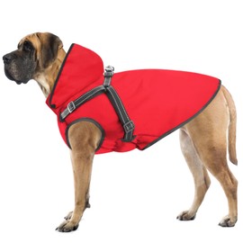 Mosucoirl Dog Raincoat Waterproof Dog Hoodie Reflective Dog Raincoat Hooded Adjustable Rain Jacket for Small Medium Large Dogs Puppies (Red, XXL)