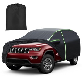Mixsuper Liner Car Cover for Jeep Grand Cherokee 1993-2026, 7 Layers Waterproof Car Cover Accessories for Grand Cherokee with Zipper Door, Windproof Straps, Reflective Strips, Anti-UV, All Weather