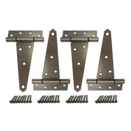 QCAA Stainless Steel Extra Heavy Tee Hinge, 6" x 2.5mm, with Stainless Screws & Hinge Pin, 4 Pack