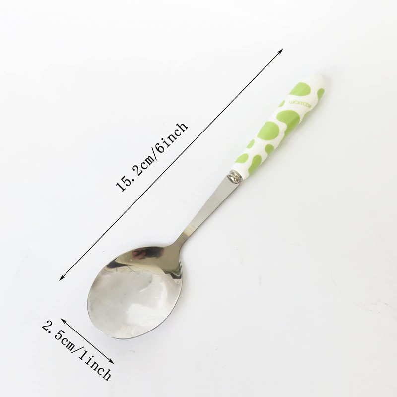 Ceramic Handle Stainless Steel Dessert Spoon Ceramic Handles Cutlery Spoons