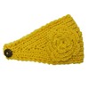 Wrapables Hand Knit Winter Warmth Floral Headband, Yellow