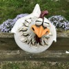 Rooster Statue Chicken on Fence Hanging Chicken Yard Art Garden