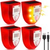 Qualirey 4 Pcs Solar Alarm Motion Detector with Sound Outdoor
