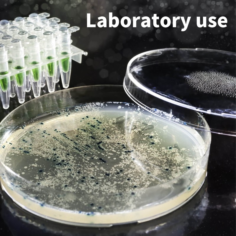 MELGO 5 Pcs Plastic Petri Dish, Sterile Bacterial Culture Dish,