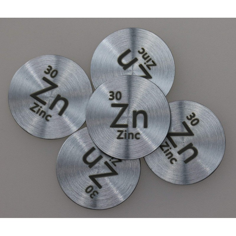Zinc (Zn) 24.26mm Metal Disc 99.5% Pure for Collection or