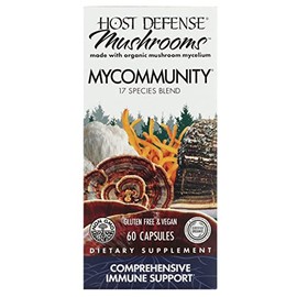 Host Defense MyCommunity Capsules - 17 Species Blend Mushroom Supplement for Immune Support - Herbal Aid with Lion's Mane, Reishi. Chaga, Cordyceps, Turkey Tail & More - 60 Capsules (30 Servings)*