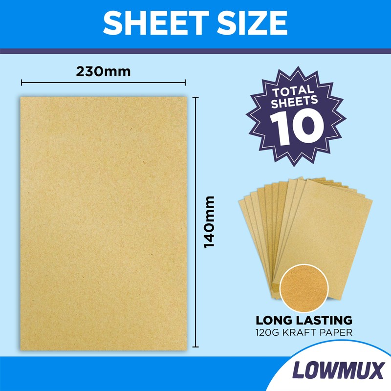Pack Of 10 Premium Assorted Sandpaper Sheets (Fine x3, Medium