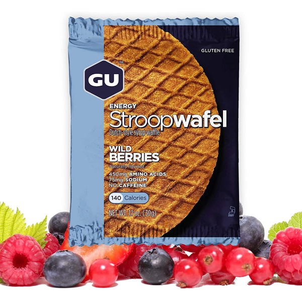 GU Energy Stroopwafel Sports Nutrition Waffle, 16-Count, Gluten Free Wild Berry