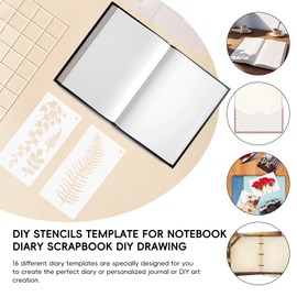 Lyaciomn 16 Pieces Leaves Stencil Reusable Sheet Painting Stencil Sheet Wall Stencil Leaf Pattern Template Tropical Leaf Reusable