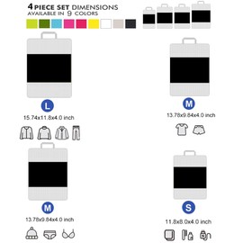 Compression Packing Cubes For Suitcases,Gowraps 6 Set/4 Set Travel Cubes For Luggage/Carry On/Backpack Compressible Travel Organizer Bags &Storage Bag Set Packing Organizers (Black, Set Of 6)