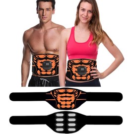 EMS Abdominal Belt, No Gel Required, Stainless Steel Electrode Pad, Muscle Training, Training Machine, Calorie Display, 8 Piece Stainless Steel, Strongest Model, No Gel Sheet Required, For Abs