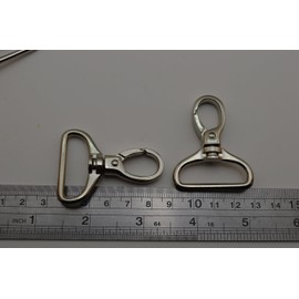 Wuuycoky Silvery 1.25" Inner Diameter D Ring Round Hook Lobster Clasps Swivel Snap Buckle Pack of 6