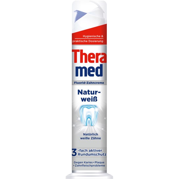 Theramed Toothpaste Dispenser Natural White Pack of 5 x 100 ml