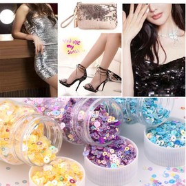 1 Bottle Round Glitter Sequins 2mm/3mm/4mm Flat Loose Sequins for DIY Crafts Sewing Clothing, Yellow