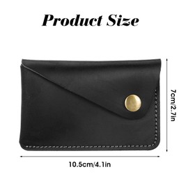 Yuanchu Business Card Case Flip Style, Cowhide Leather Card Holder, Vintage Credit Card Holder, Slim Credit Card Case, Flat Wallet, Business Name Card Holder, Wallet for Men and Women, black, 经ộ的