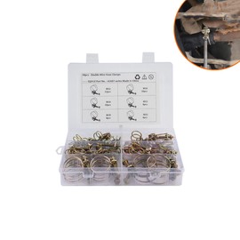 MACHSWON 48 Pcs 6 Sizes Throat Hoop Set Hose Clips Galvanized Iron Wire Pipe Hoop Set Double Steel Wire Throat Hoop M12 M16 M19 M22 M29 M32 Oil Pipe Hose Clamps Fuel Water Pipe Clamp Assortment Kit