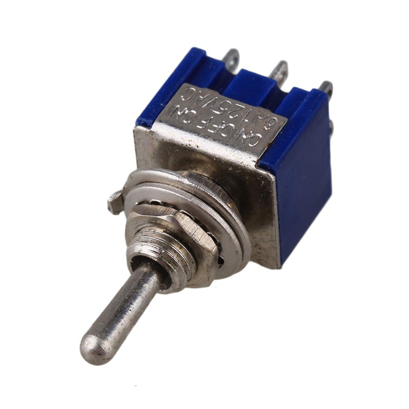 Yibuy Blue 3-Way Design AC 125V 6A Double Pole DPDT