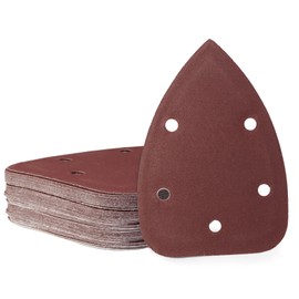 HARSKIYER 25 Pcs 240 Grit Mouse Detail Sander Sandpaper, 5 Hole Detail Sanding Pads for Palm Sander, Hook and Loop Mouse Sandpaper Sheets Sander Pads for Sanding Polishing