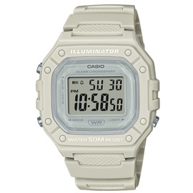 Casio W-218HC Dull Color, Smoky Color, Nuance Color, Thin, Lightweight, Waterproof, Square, Digital, Square, Men's, Women's, Kids, Cheap Casio, beige, (greige), Bracelet Type