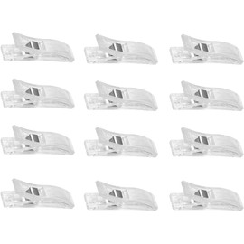 Rosojodg 12 Clips for No Drill Blinds, Clear Plastic Clips for Temporary Blinds, Transparent Clips for Cordless Black Out Blinds Pleated Shades Window Treatments