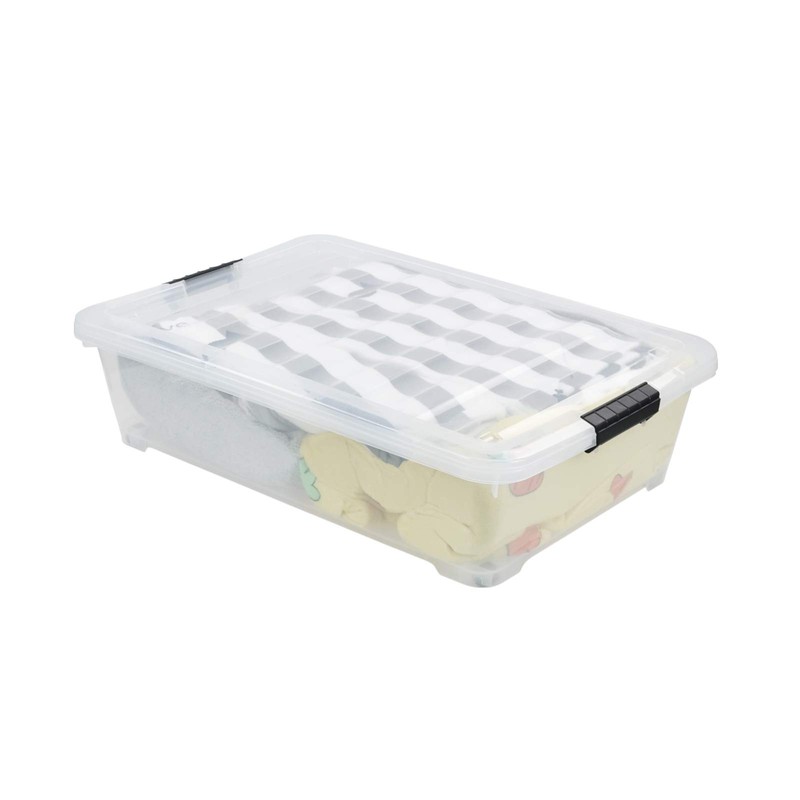 Eagrye 3-Pack Plastic Underbed Storage Bin, Clear Under Bed Storage