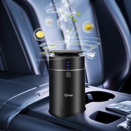 Waterless Car Diffuser for Essential Oils. Battery Operated Air Freshener, USB-C Rechargeable, Quiet, Leak-Proof, Countdown Timer, Auto-Off, Perfect for Car Home Office(Black)