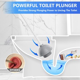 LOVLOY Toilet Plunger with Holder, Plunger with Unique Holder, Plungers for Bathroom with Holder, Toilet Plunger Heavy Duty (1, White)