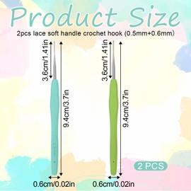 JJUNW 2 PCS Crochet Hooks, Ergonomic Crochet Hooks, Crochet Needles, Ergonomic Handle Crochet Hook, Knitting Needles with Soft Handle Beginners and Experienced Crochet Hobbyists