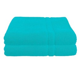 Julie Julsen Pack of 2 50 x 80 cm Guest Towels Premium Quality 900 g/m² Contemporary Colours and 3 Sizes Cotton Design Double Frame Turquoise