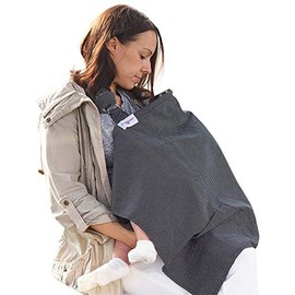 Juicy Bumbles Breastfeeding Cover with Pockets - Soft and Breathable Nursing Cover Breastfeeding - Breast Feeding Coverall (Black)