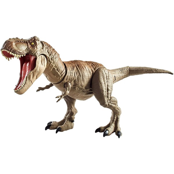 Jurassic World Bite 'n Fight Tyrannosaurus Rex in Larger Size with Realistic Sculpting, Articulation and Dual-Button Activation for Tail Strike and Head Strikes, Ages 4 and Older