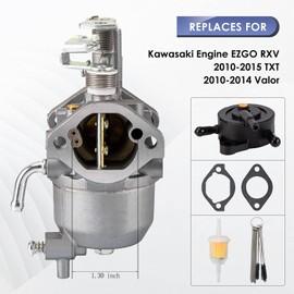 Carburetor for Kawasaki Engine EZGO RXV, 2010-2015 TXT,2010-2014 Valor ST 400 MPT 800 Refresher 1200 Cushman 280 Commander 2200 Bellhop, Carb for 13HP FJ400D Engine Motor Golf Cart