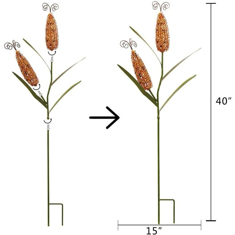 ATT Metal Corn Stake Autumn Harvest Decoration- Decorative Yard Lawn