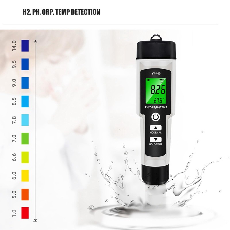 Digital Water Tester, 4 in 1 Multifunction IP67 Hydrogen Water