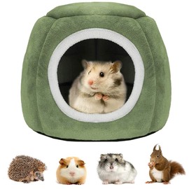 21 cm Small Pet Nest, Hamster House Bed, Chinchilla Small Pet Bed, Warm Pet Bed, Guinea Pig Bed for Hedgehog, Rat, Squirrel, Lizard, Frog, Gecko, Chameleon (Green, S)