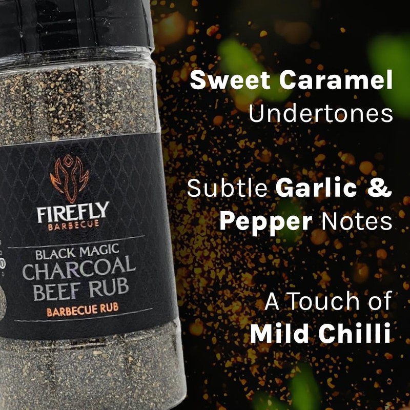 Firefly BBQ Black Magic Charcoal Beef Rub - Elevate Your