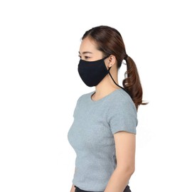 LOFBAZ Cotton Cloth Face Coverings Adjustable with Nose Wire Washable Reusable with Filter Pocket (Black - Pack of 3, Adult L)