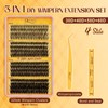 QUEWEL Lash Cluster 320 STK Wimpern Extensions Set, gemischte Länge