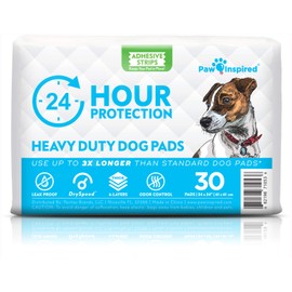 Paw Inspired 24”x24” Large Puppy Pads with Adhesive Tabs, Heavy Duty Dog Pee Pads, Potty Training Pads (30 Count)
