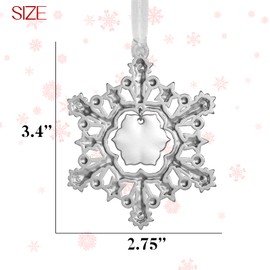 LIFE&FOOT Christmas Tree Ornaments 2025 Snowflakes Hanging Charm Decorative Pendant of Car Charm Holiday Keepsake Gift Home Decor (Silver (2025))