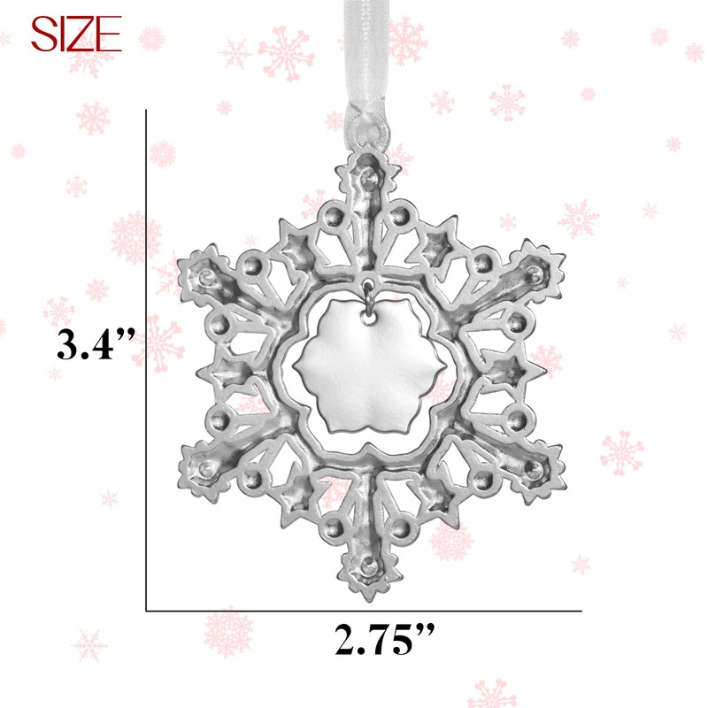 LIFE&FOOT Christmas Tree Ornaments 2025 Snowflakes Hanging Charm Decorative Pendant