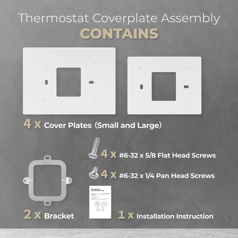 ANTOBLE Thermostat Wall Plate Backplate THP2400A1027W White Coverplate Assembly Compatible