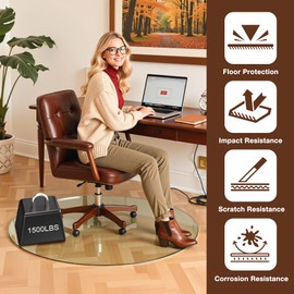 Antok 36" x 36" Chair Mats for Carpet, Desk Chair Mat for Carpet, 1/5" Thick Heavy Duty Office Mat, Office Chair Mat for Carpet, 1500lb Capacity, Clear Floor Protector