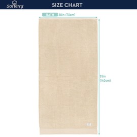 Softerry Waffle Bath Towel Set - 100% Soft Cotton - Plush and Extra Absorbent - Luxury Hotel & Spa Quality - Fade Resistant - Eco-Friendly (Natural, Set of 4 Bath)