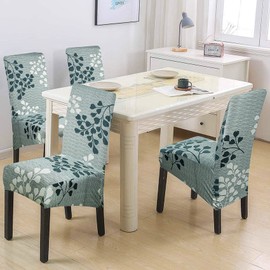 CCTFS Stretch Dining Chair Covers, XL/Oversized Removable Washable Soft Spandex High Back Large Chair Cover Slipcover for Dining Room Kitchen Hotel Table Banquet (4 per Set, Gray YZQ)