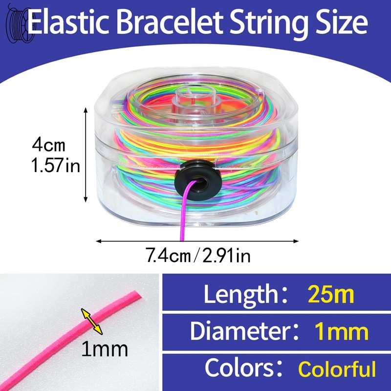 Looconi Rainbow Stretchy String with Organizing Case, 1 mm 28
