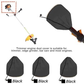 HAISENGO PARDLY Lawn Trimmer Engine Dustproof Cover, Universal Weed Eater Covers Waterproof for Garden Grass Trimmer Edger (Black)