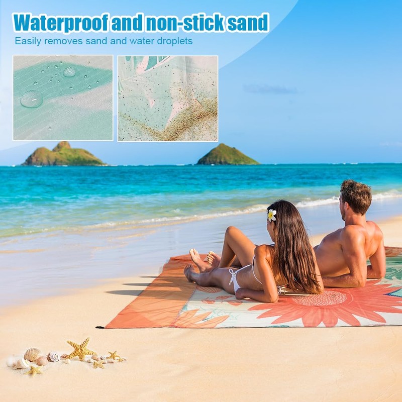 Beach Blanket, Sand-Free, Sand-Proof Beach Blanket, Waterproof, Lightweight and Thin,
